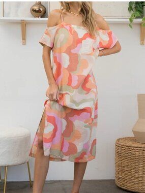Sew in Love Printed Midi Dress Side Slit